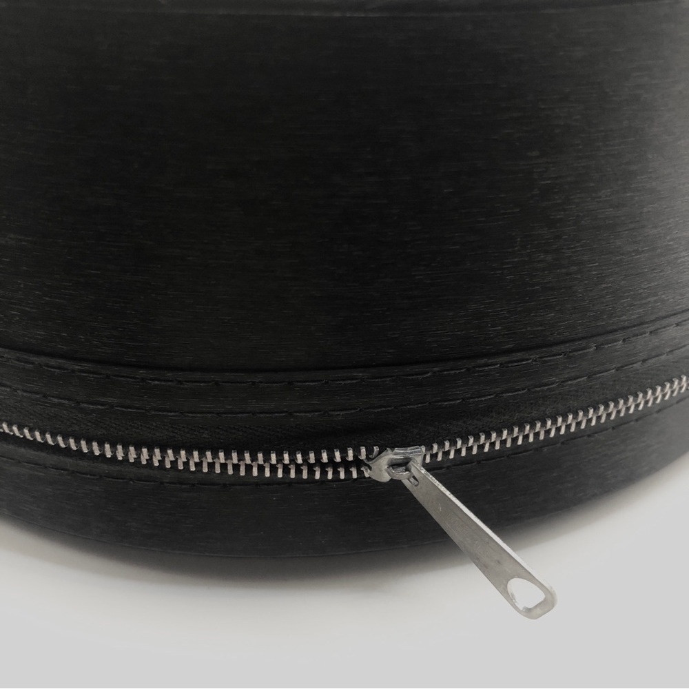 Sleek Vintage Round Zippered Cosmetic Travel Case - Picture 16 of 16